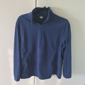 Lands' End Men's Zip Up Sweater in Deep Blue